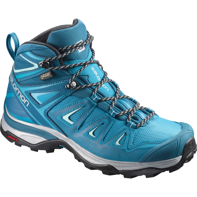 Salomon Israel X ULTRA 3 MID GTX® W - Womens Hiking Shoes - Turquoise (BLZO-27395)